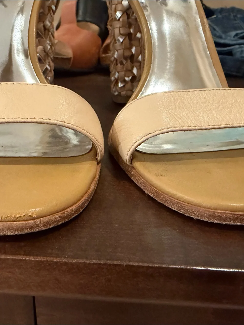 Coach Braided Block Heel Sandals